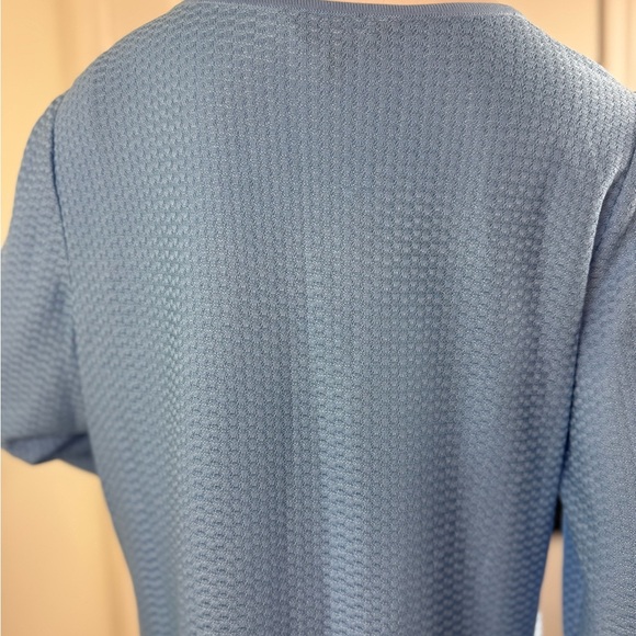 Ming Wang Blue Textured Split Sleeve Grommet Hem Shift Dress Size Large. A32 - Picture 11 of 15
